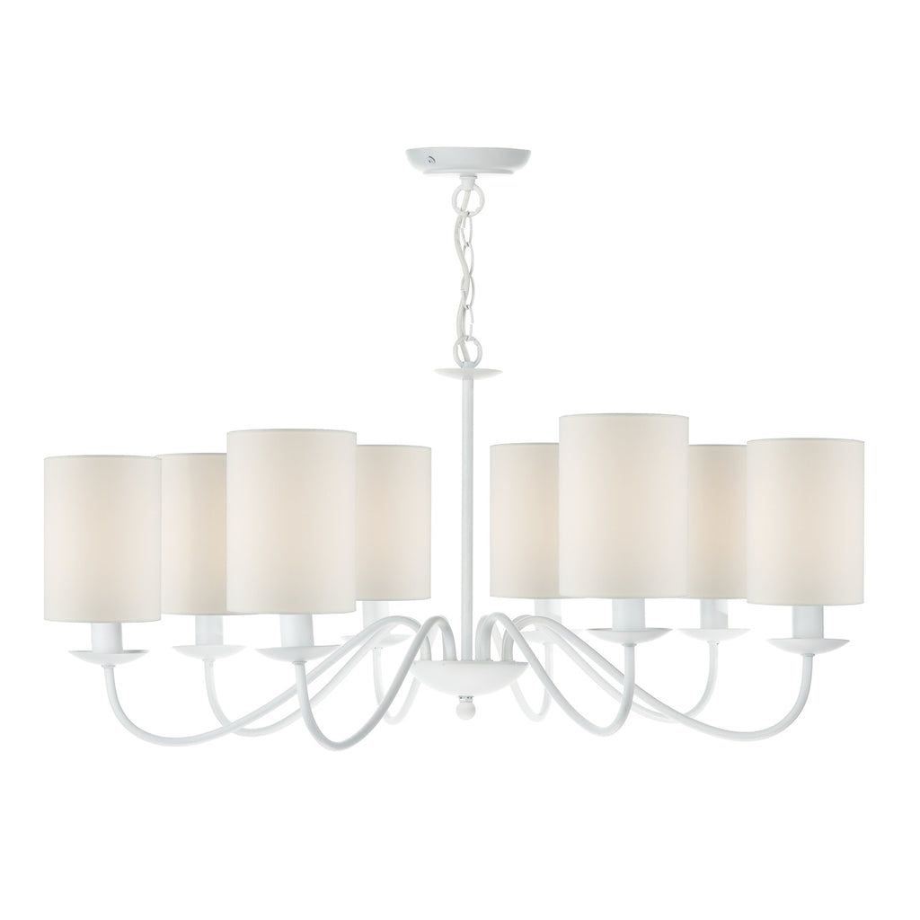 Irwin 8 Light Pendant Dual Mount White<br>Matt White