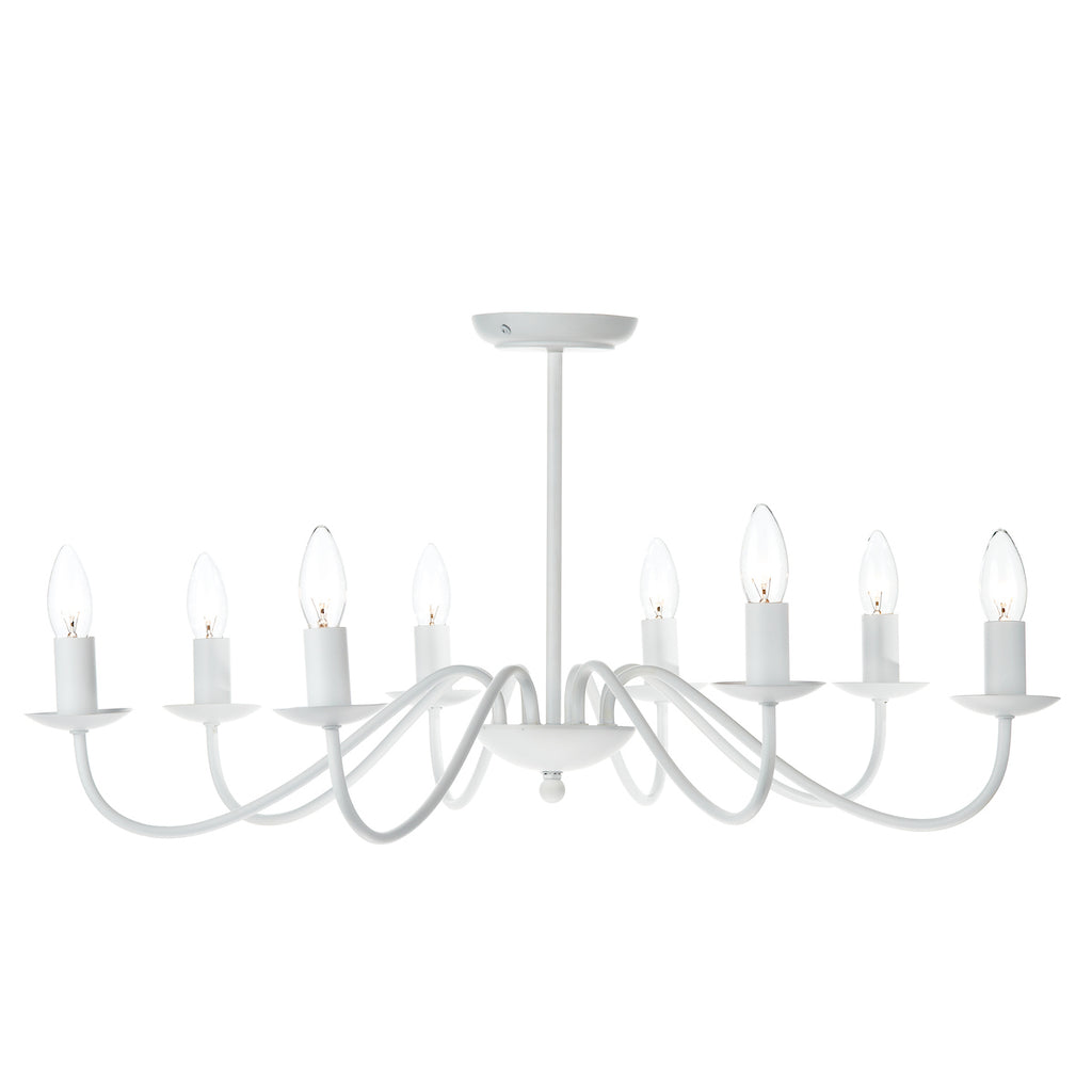 Irwin 8 Light Pendant Dual Mount White<br>Matt White