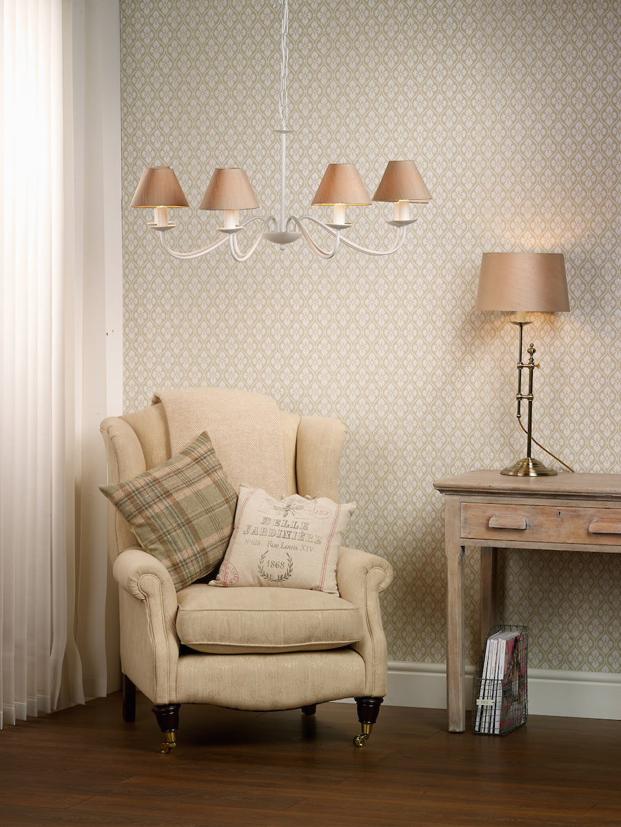 Irwin 8 Light Pendant Dual Mount White<br>Matt White