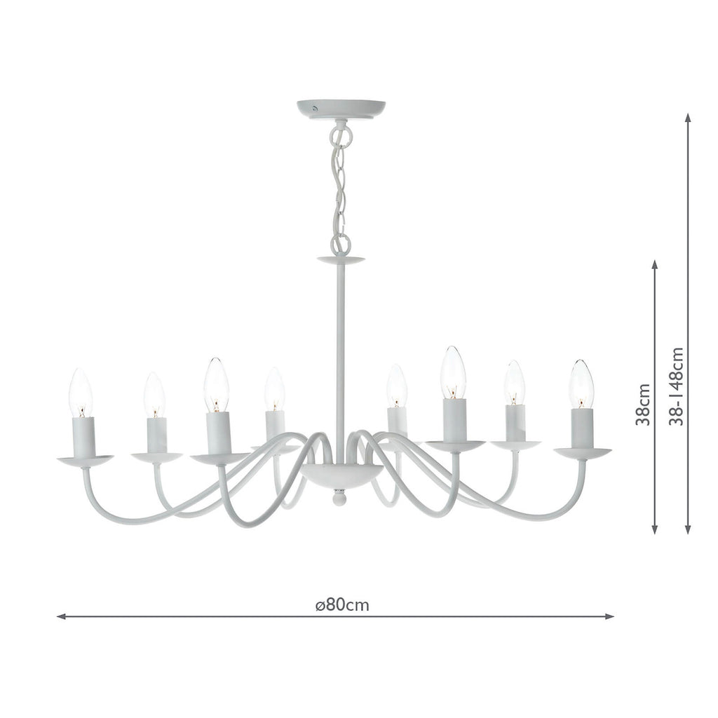 Irwin 8 Light Pendant Dual Mount White<br>Matt White