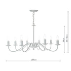 Irwin 8 Light Pendant Dual Mount White<br>Matt White