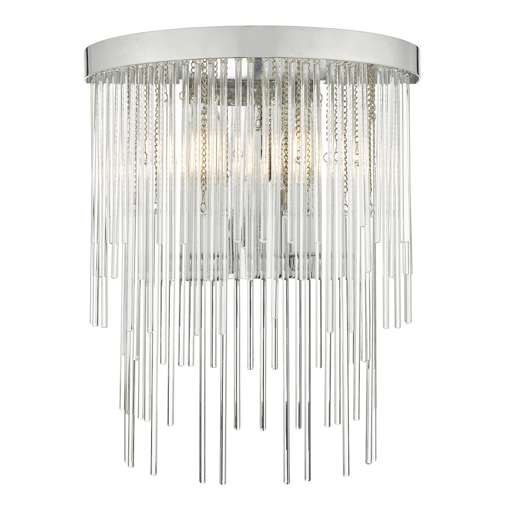 Isla 2 Light Wall Light Polished Chrome And Clear Glass<br>Glass