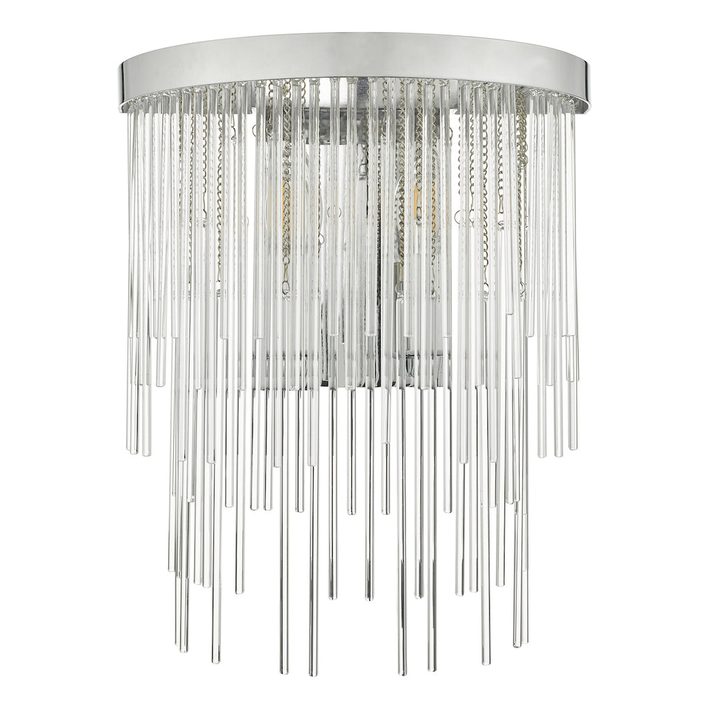 Isla 2 Light Wall Light Polished Chrome And Clear Glass<br>Glass