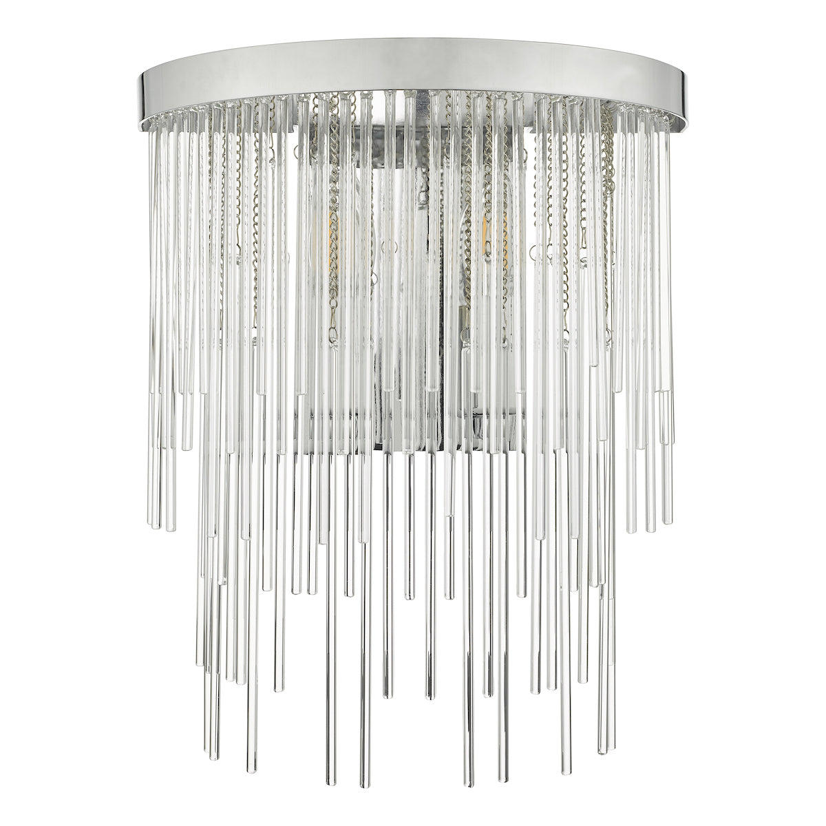 Isla 2 Light Wall Light Polished Chrome And Clear Glass<br>Glass