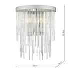 Isla 2 Light Wall Light Polished Chrome And Clear Glass<br>Glass