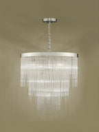 Isla 7 Light Pendant Polished Chrome & Clear Glass Rods<br>Glass