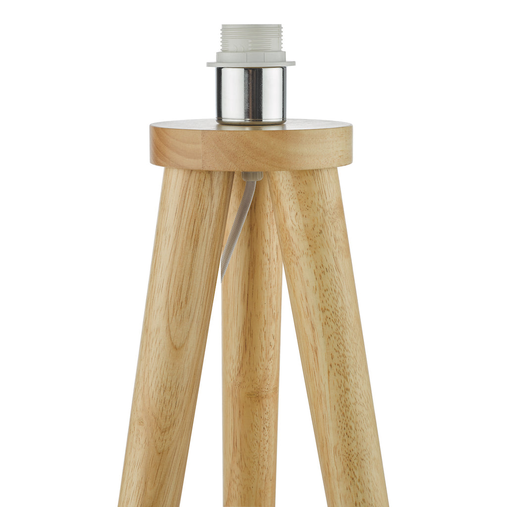 Ivor Tripod Floor Lamp Light Oak Base Only<br>Light Wood