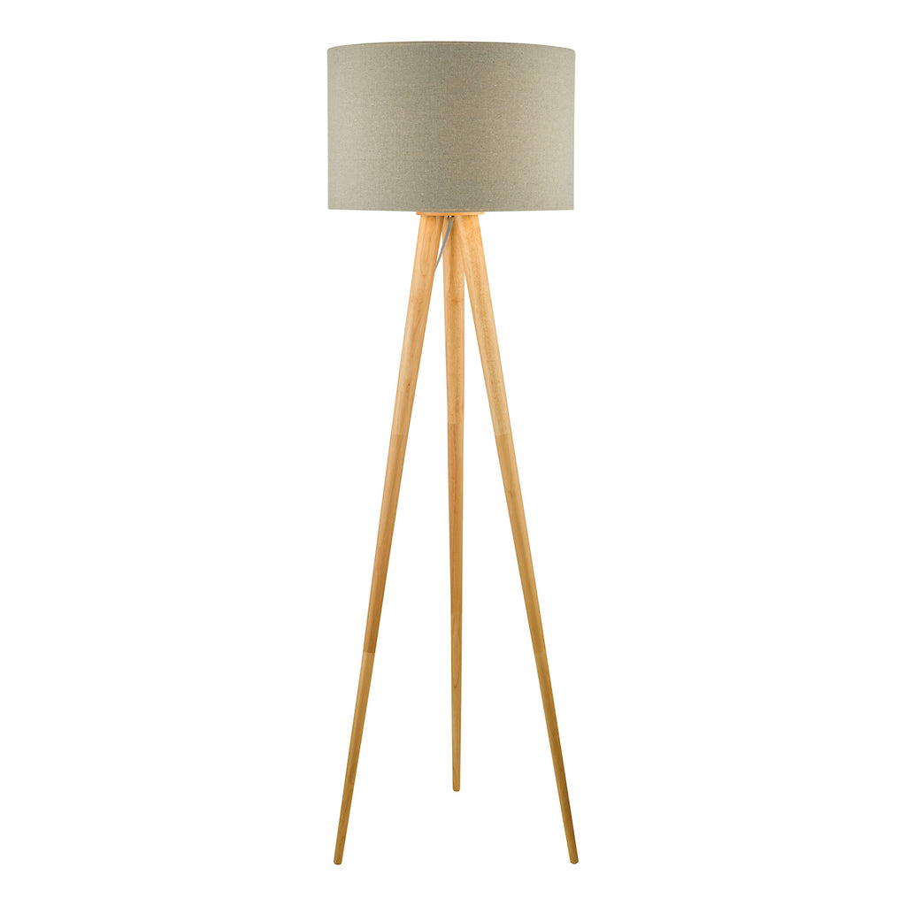 Ivor Tripod Floor Lamp Light Oak Base Only<br>Light Wood