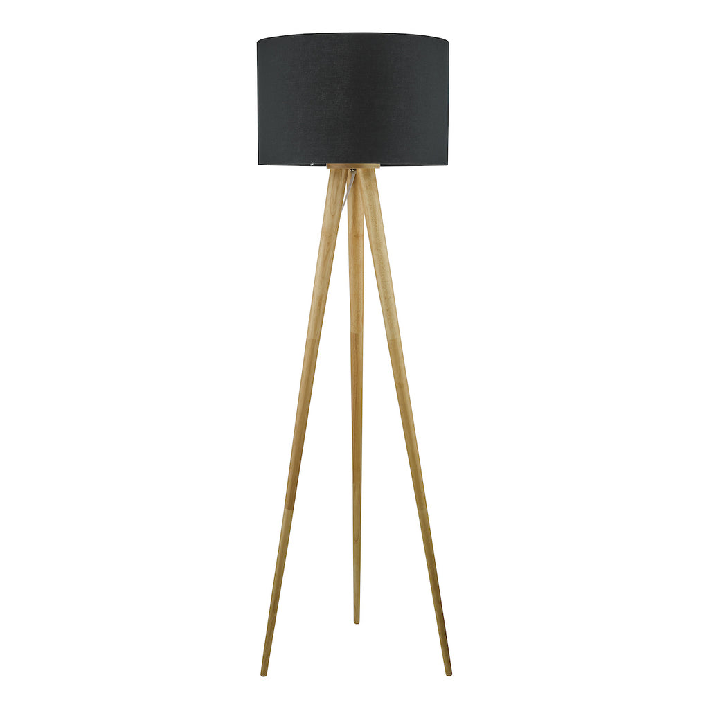 Ivor Tripod Floor Lamp Light Oak Base Only<br>Light Wood