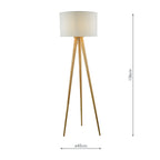 Ivor Tripod Floor Lamp Light Oak Base Only<br>Light Wood