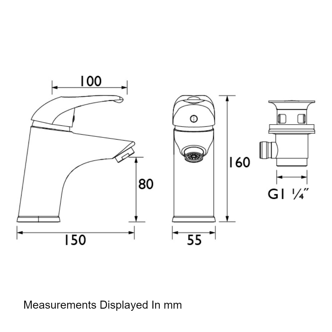 Bristan Java Basin Mixer with Clicker Waste - Chrome