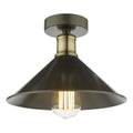 Jalen 1 Light Flush Graphite Antique Brass<br>Matt Grey
