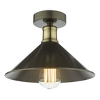 Jalen 1 Light Flush Graphite Antique Brass<br>Matt Grey