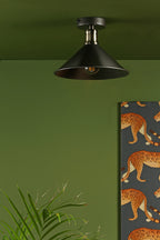 Jalen 1 Light Flush Graphite Antique Brass<br>Matt Grey