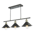 Jalen 3 Light Bar Pendant Graphite Antique Brass<br>Matt Grey