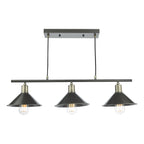 Jalen 3 Light Bar Pendant Graphite Antique Brass<br>Matt Grey