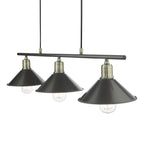 Jalen 3 Light Bar Pendant Graphite Antique Brass<br>Matt Grey