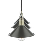 Jalen 3 Light Bar Pendant Graphite Antique Brass<br>Matt Grey