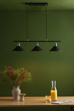 Jalen 3 Light Bar Pendant Graphite Antique Brass<br>Matt Grey
