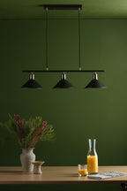Jalen 3 Light Bar Pendant Graphite Antique Brass<br>Matt Grey