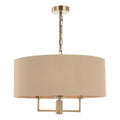 Jamelia 3 Light Shadelier Antique Brass Taupe Shade<br>Antique Brass