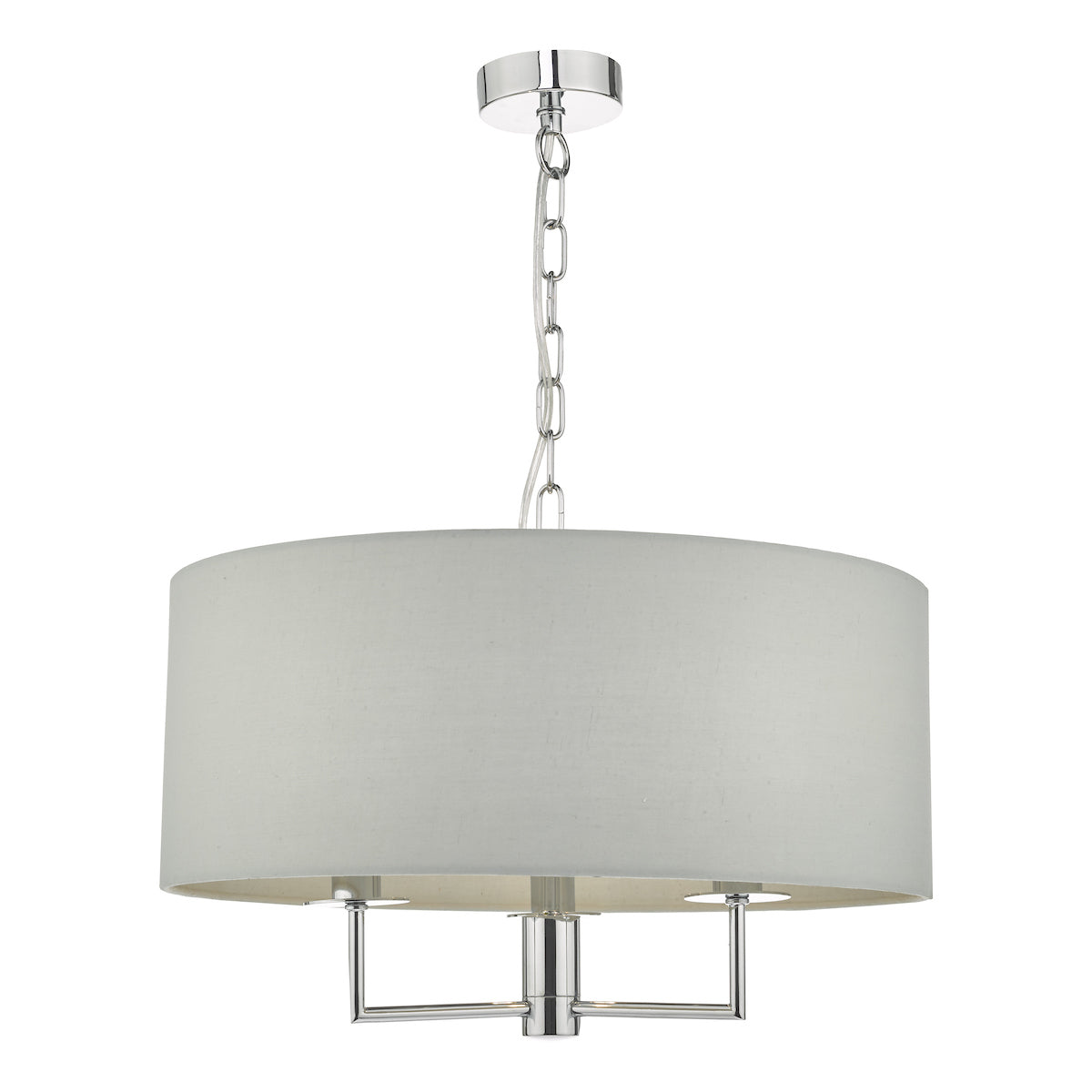 Jamelia 3 Light Pendant Polished Chrome & Grey<br>Polished Chrome