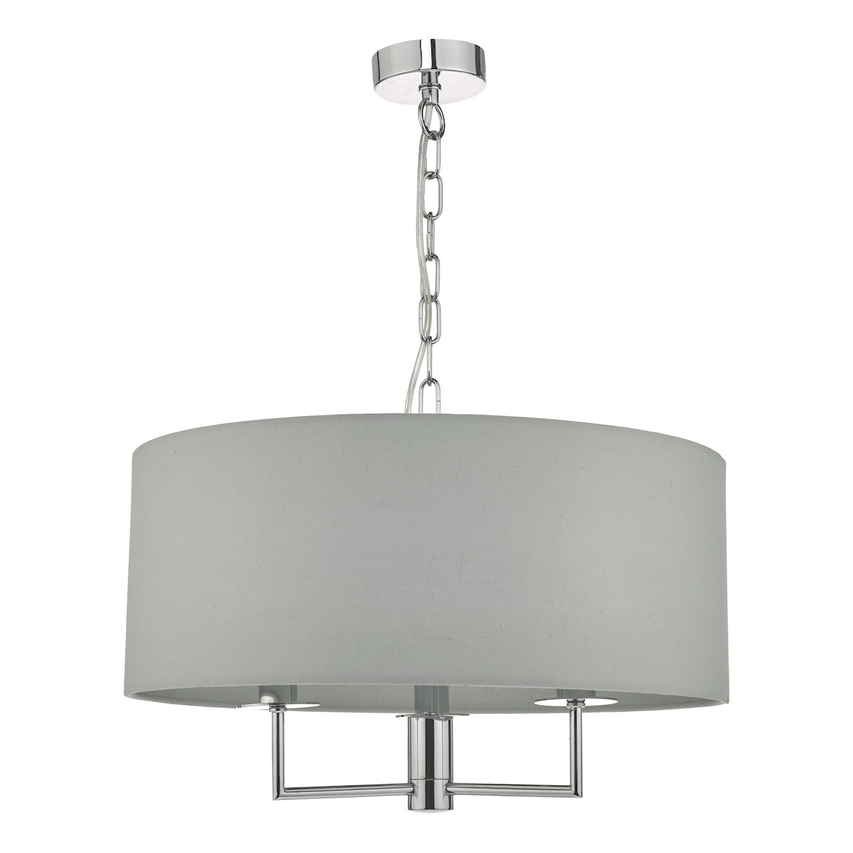 Jamelia 3 Light Pendant Polished Chrome & Grey<br>Polished Chrome