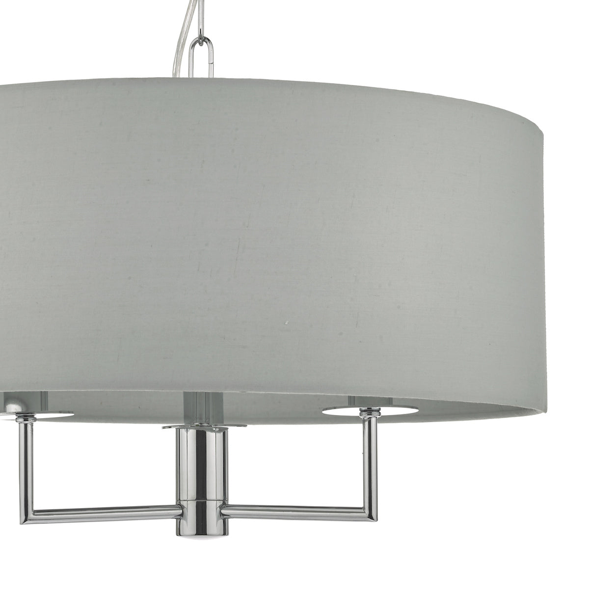 Jamelia 3 Light Pendant Polished Chrome & Grey<br>Polished Chrome