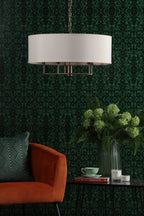 Jamelia 5 Light Shadelier Antique Brass Taupe Shade<br>Antique Brass