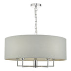 Jamelia 5lt Pendant Polished Chrome & Grey<br>Polished Chrome
