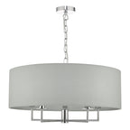 Jamelia 5lt Pendant Polished Chrome & Grey<br>Polished Chrome