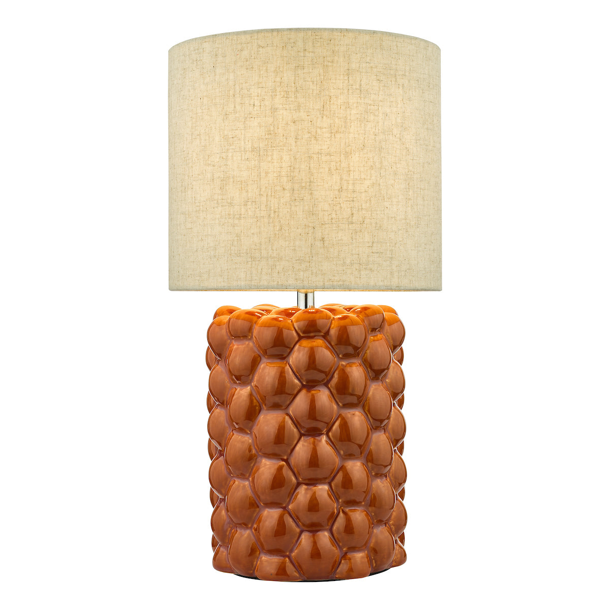 Jayden Table Lamp Orange Glaze With Shade <br>Orange Reactive Glaze