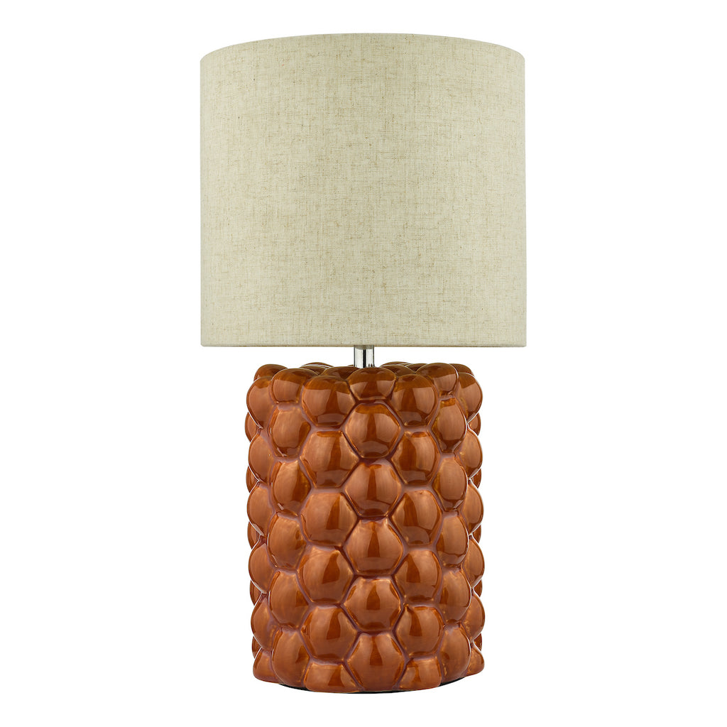 Jayden Table Lamp Orange Glaze With Shade <br>Orange Reactive Glaze