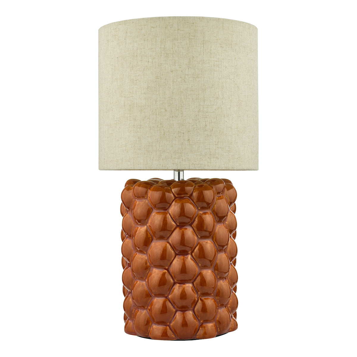Jayden Table Lamp Orange Glaze With Shade <br>Orange Reactive Glaze