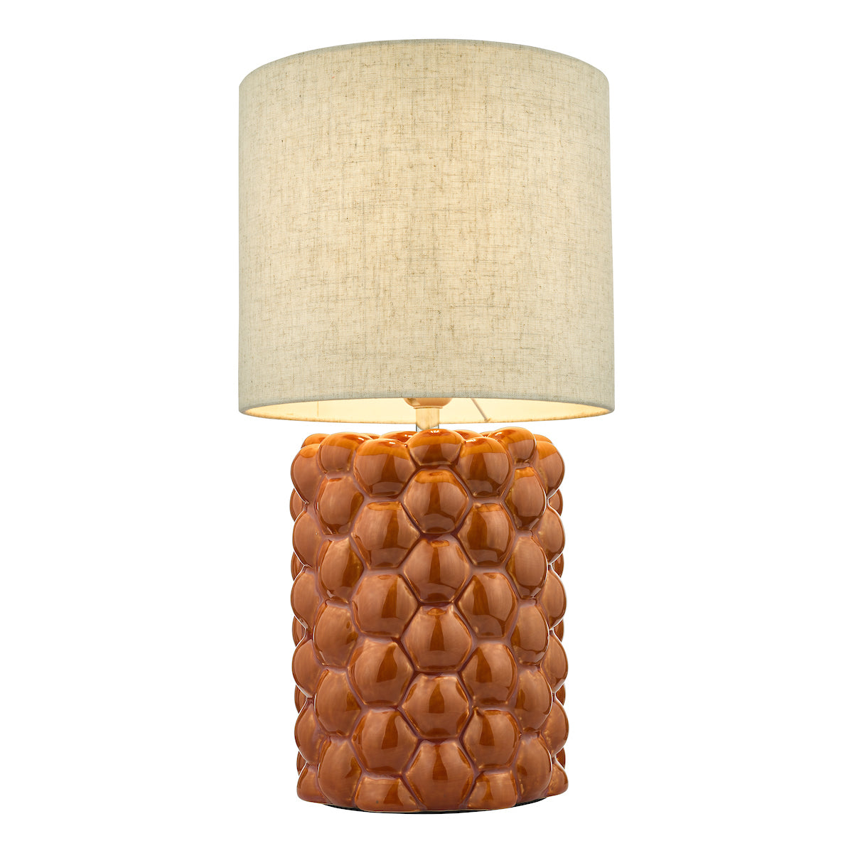 Jayden Table Lamp Orange Glaze With Shade <br>Orange Reactive Glaze
