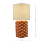 Jayden Table Lamp Orange Glaze With Shade <br>Orange Reactive Glaze