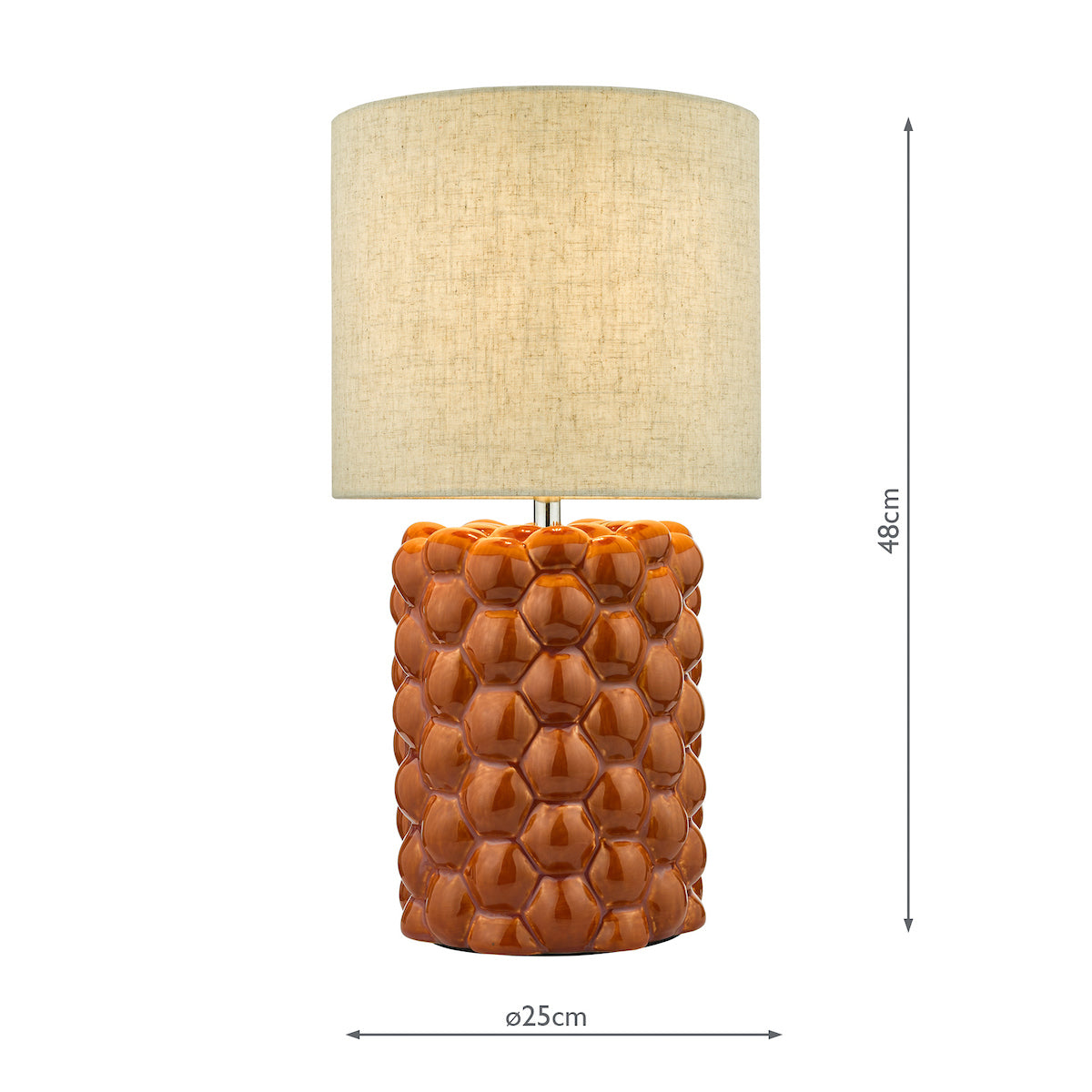 Jayden Table Lamp Orange Glaze With Shade <br>Orange Reactive Glaze