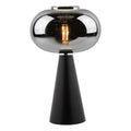 Jensen Table Lamp Smoked Glass Satin Black<br>Smoked Glass