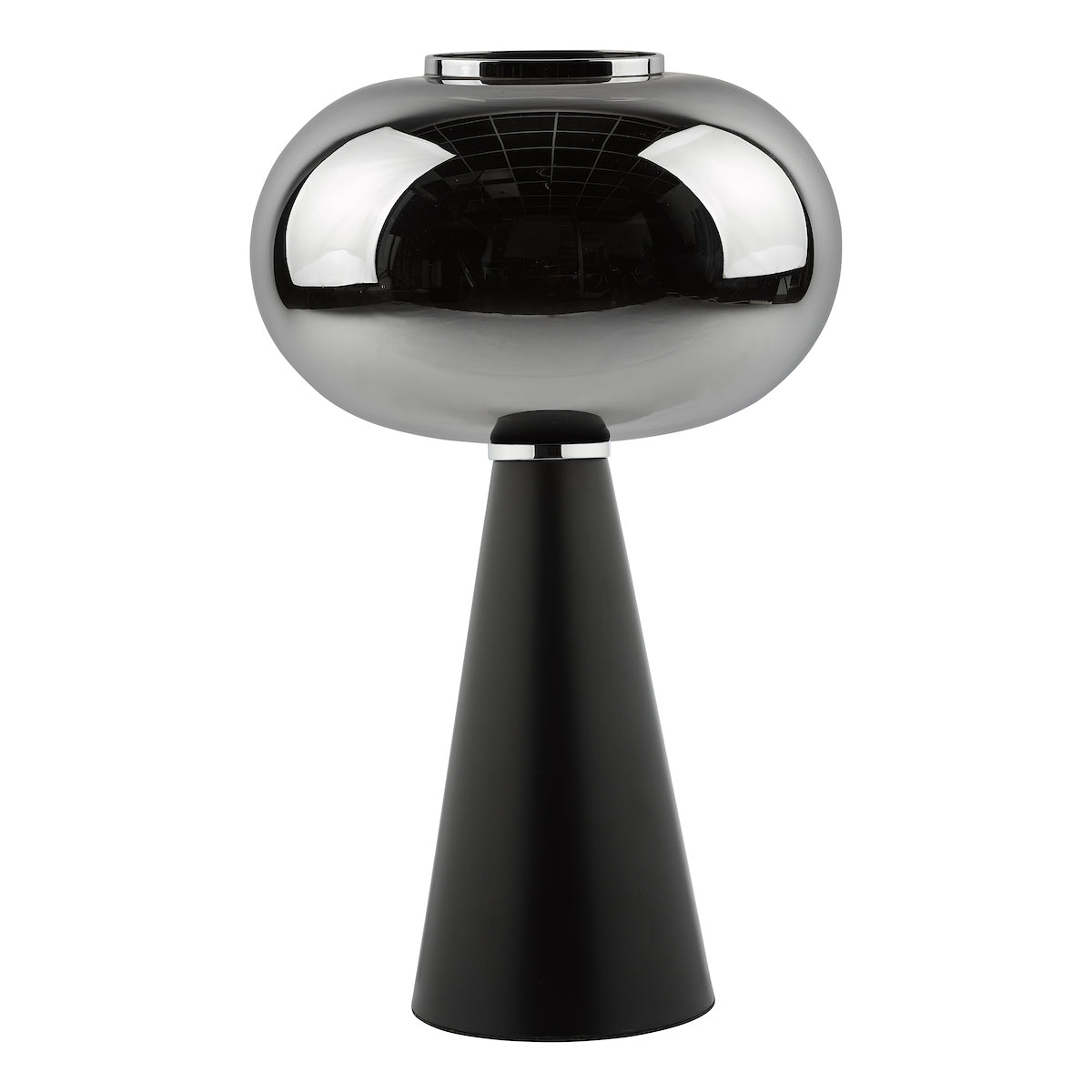 Jensen Table Lamp Smoked Glass Satin Black<br>Smoked Glass