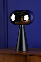 Jensen Table Lamp Smoked Glass Satin Black<br>Smoked Glass