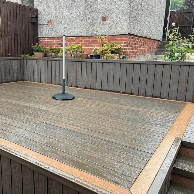 EasyFit Composite Deck Board Duo in Teak & Walnut