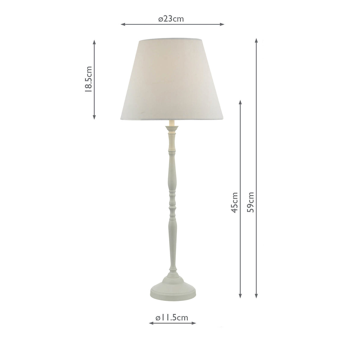 Joanna Table Lamp White With Shade <br>Matt White
