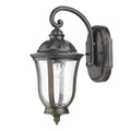Johnson Outdoor Wall Light Black/Gold Glass IP44<br>Matt Black Gold