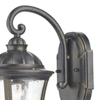 Johnson Outdoor Wall Light Black/Gold Glass IP44<br>Matt Black Gold