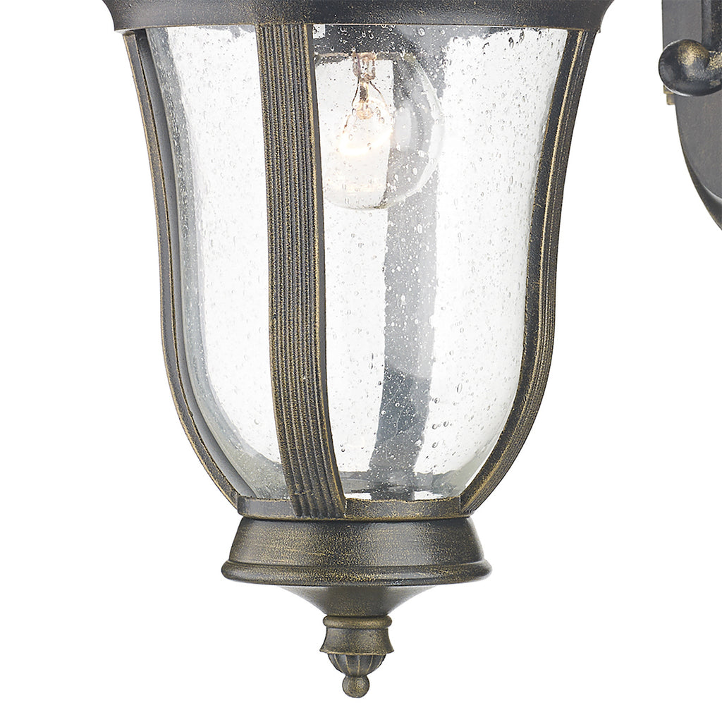 Johnson Outdoor Wall Light Black/Gold Glass IP44<br>Matt Black Gold
