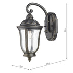 Johnson Outdoor Wall Light Black/Gold Glass IP44<br>Matt Black Gold