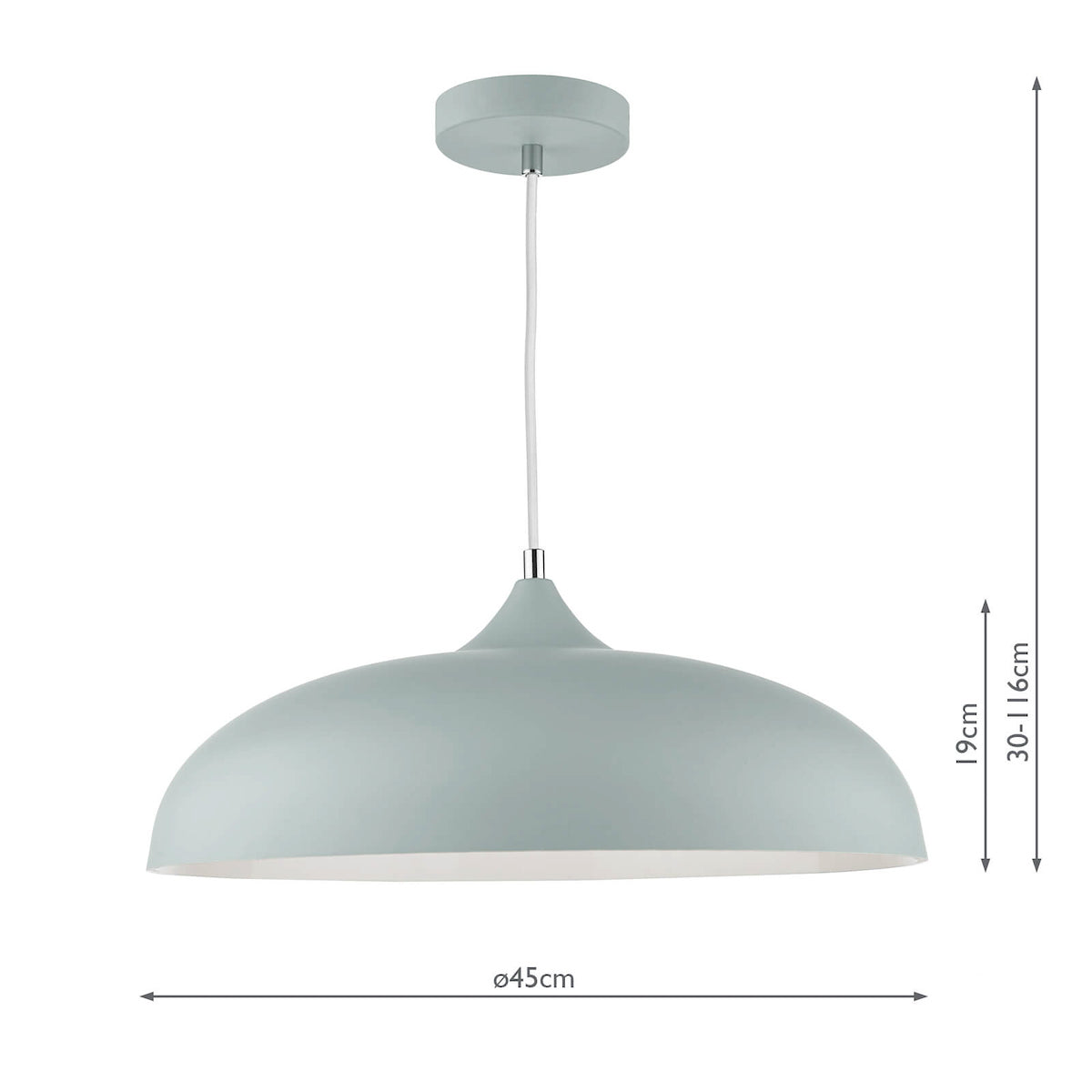 Kaelan 1 Light Pendant Soft Matt Grey<br>Matt Grey