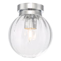 Kavi Bathroom Flush Polished Chrome Glass IP44<br>Ribbed Glass