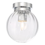 Kavi Bathroom Flush Polished Chrome Glass IP44<br>Ribbed Glass