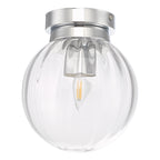 Kavi Bathroom Flush Polished Chrome Glass IP44<br>Ribbed Glass